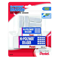 Eraser Hi-Polymer Mixed 6 Pk